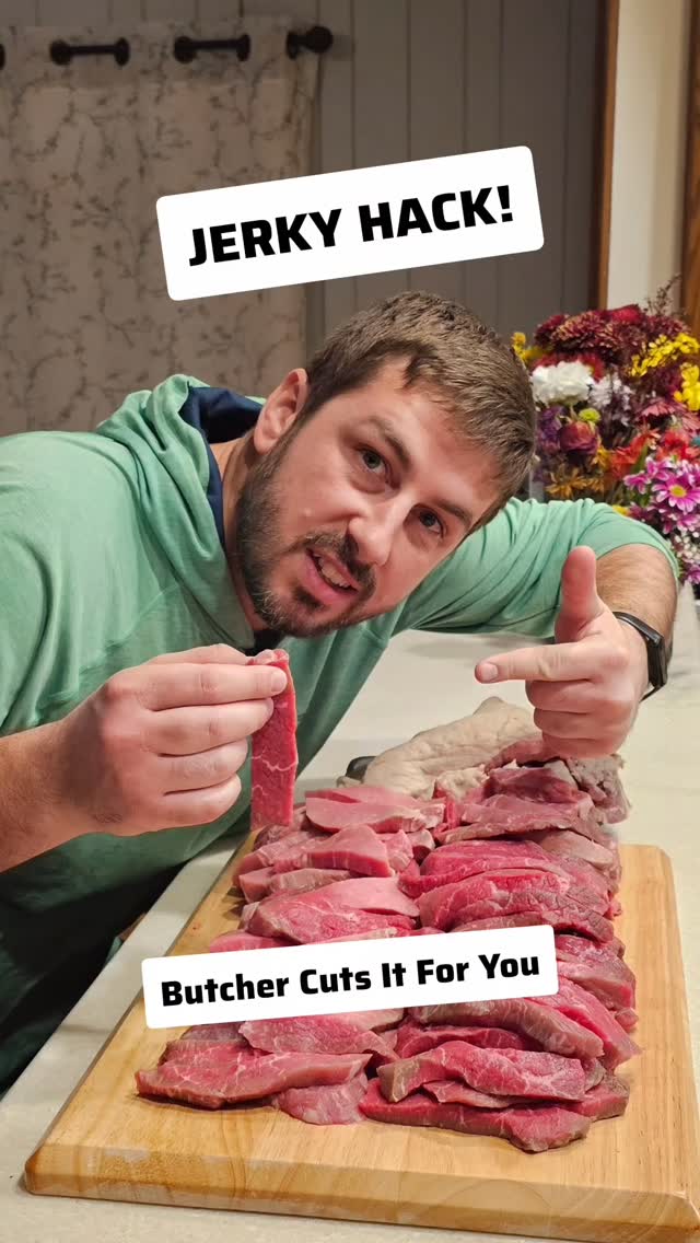 If you don't have the time or the skills to slice beef for jerky… here’s a great hack!
I found some bottom round roasts on sale and asked the butcher if he could slice them for jerky while I shopped.
He said yes — and didn’t charge a thing!
Perfect slices ✔️
No mess ✔️
And I even took the trimmed fat home to make tallow. ♻️🔥
Try this next time you make jerky!
Have you ever asked your butcher for help like this?
#SimpleGroundedLife #JerkyHack #FoodPrepTips #BeefJerky #BudgetHomesteading