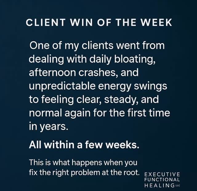 Daily bloating and energy crashes turned into stable digestion and consistent energy again.
When you fix the real root cause, the body responds fast.
Tell me below.
What’s one win you’d love to have with your health? #executivefunctionalhealing #functionalmedicine #rootcausehealth #guthealthsupport #healyourgut dfwwellness northtexashealth integrativehealthpractitioner holistichealingjourney mindbodyhealing