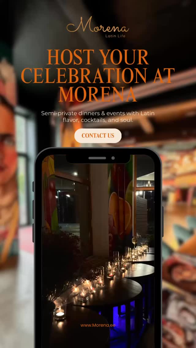 You don’t need to book the whole restaurant to host something unforgettable. 🫶
At Morena, we offer semi-private event options. Perfect for birthdays, group dinners, team nights out, or celebrations with Latin flavor and flair.
✨ What we offer:
🍽️ Latin American menus starting from just 35€ per person
🍸 Access to our signature cocktail bar
🪩 Stylish, beautifully set tables with a private feel
👯 Space for 10–150 guests, right in the heart of Telliskivi
🅿️ Free parking around the venue (yes, really!)
Whether you’re planning a birthday dinner, surprise party, or a chill night with friends, we’ll take care of the setup, the menu, and the mood, so you can just show up and celebrate.
📍Located at Kopli 25, in Tallinn’s fastest-growing creative district.
📞 Call: +372 5385 2321
📧 Email: info@morena.ee
📩 DM us to get a custom offer or reserve your date today.