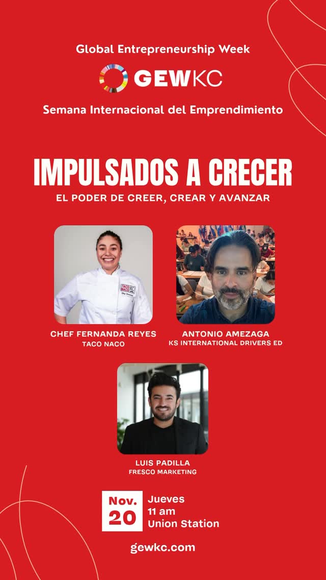 Semana Internacional del Emprendimiento
¡Mañana nos vemos a las 11 AM en Union Station!
Prepárate para una charla GRATIS llena de inspiración, donde dos emprendedores van a contarnos cómo dieron los primeros pasos, los momentos que marcaron su camino y las lecciones que los llevaron hasta donde están hoy.
No te la quieres perder.