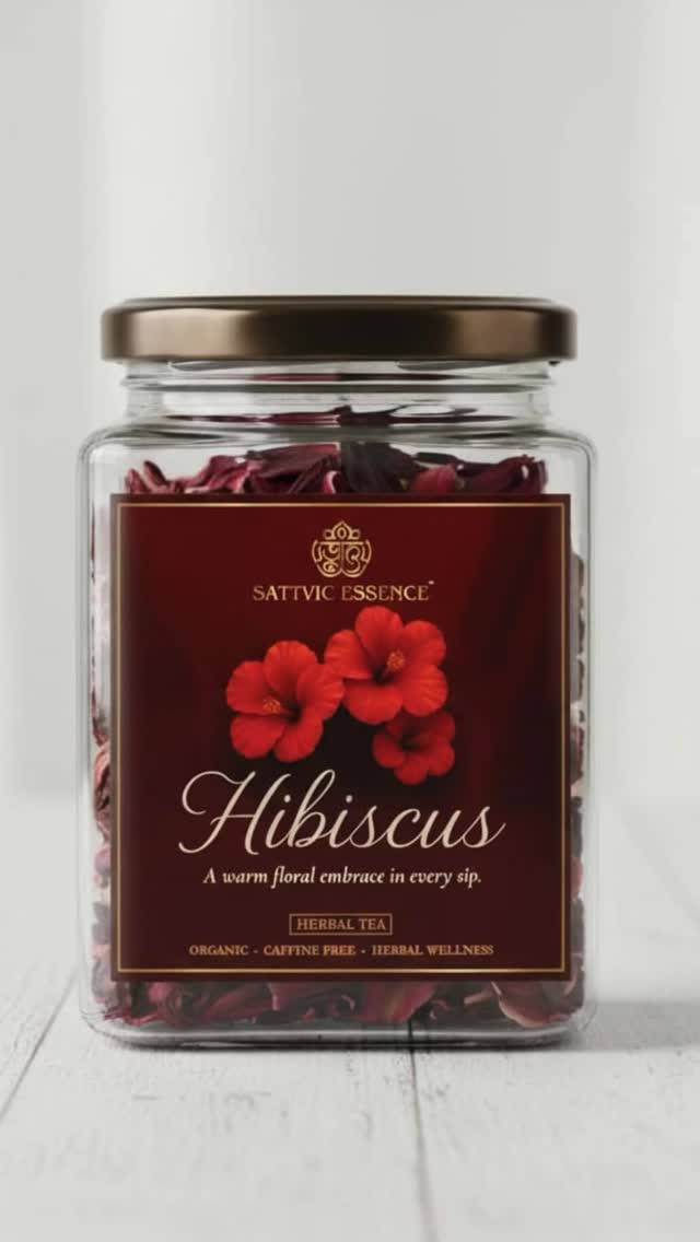 In a chaotic world, find peace in simplicity. 🌿 Introducing Sattvic Essence Hibiscus Flower Tea, a caffeine-free, naturally tangy brew made with pure dried flowers and no artificial additives.
A daily ritual for calm, balance, and serene wellbeing. ✨ Bring this sattvic habit home.
Order now on Amazon and Flipkart | Link in bio