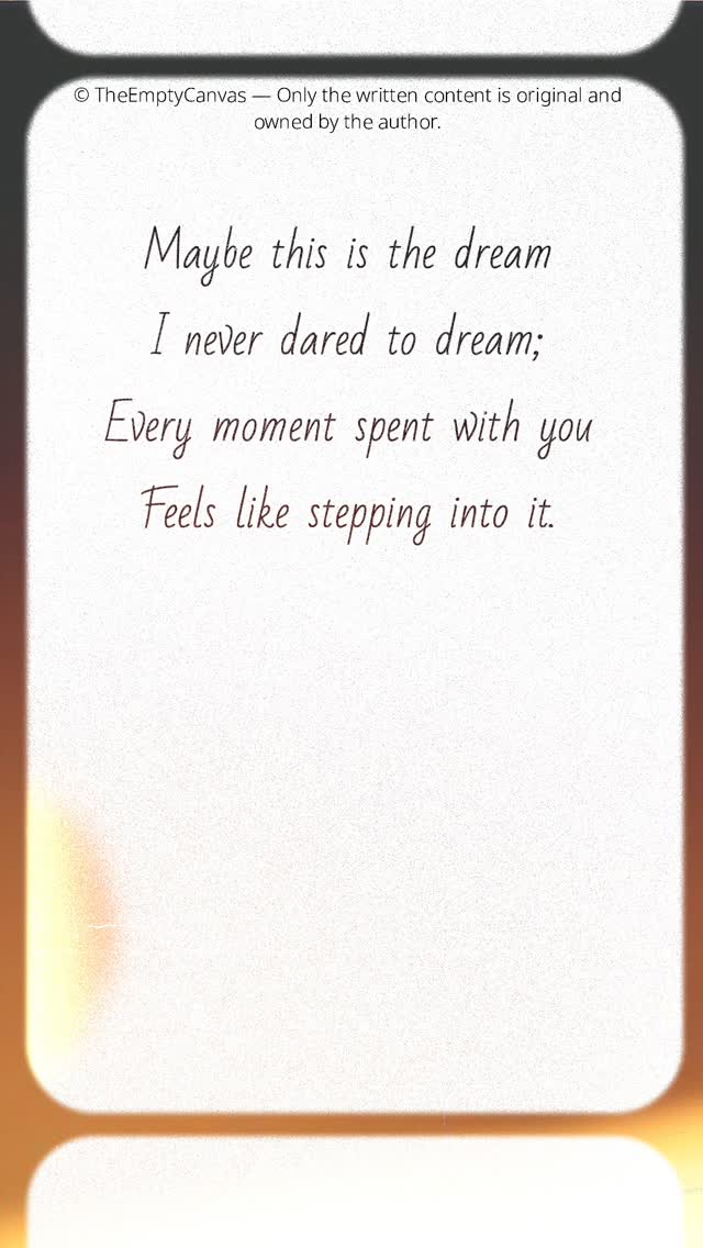 #instapoetry #poetrycommunity #writersofinstagram #indiepoet #theemptycanvas #poetrylovers #deepthoughts #shortpoems #poetsofinstagram #poetsociety #love #dream #lovers#dreamsdocometrue #lovestatus #dreamlover☺️