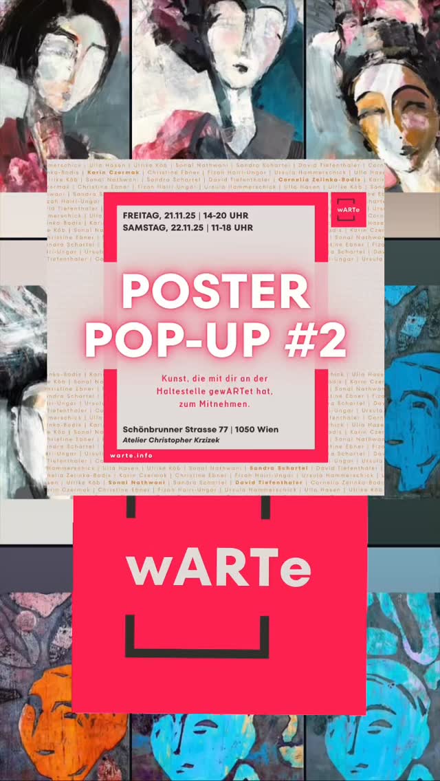 Posters, Posters, Posters…
Welches suchst du dir aus?
Poster Pop Up
Freitag, 21.11. von 14:00 bis 20:00 Uhr
Samstag, 22.11. von 11:00 bis 18:00 Uhr
1050, SchönbrunnerStraße 77
Atelier @christopherkrzizek
#warte #popup #kunstfüralle #kunstimöffentlichenraum #youareinvited