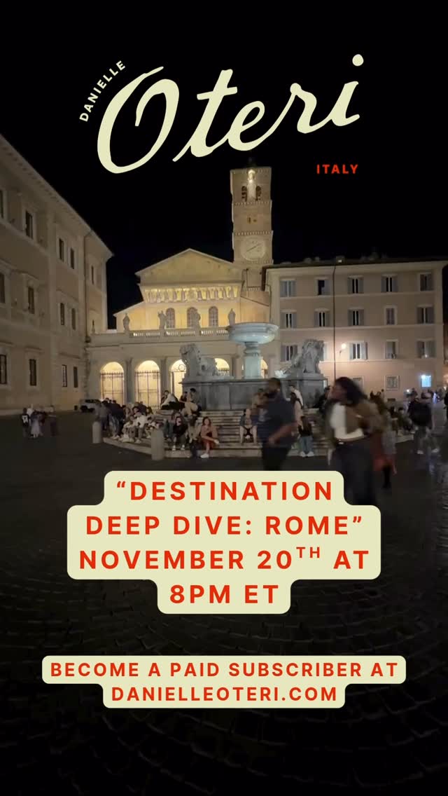 The Rome Destination Deep Dive is one of the exclusive benefits of being a paid subscriber of my newsletter and podcast: you get access to the live premiere, the replay, and a monthly trip planning Q&A. Become a paid subscriber to unlock Rome and every Deep Dive that follows. #italytrip #italy🇮🇹 #travelitaly #italy #italytravel #rome #roma #travelpodcast