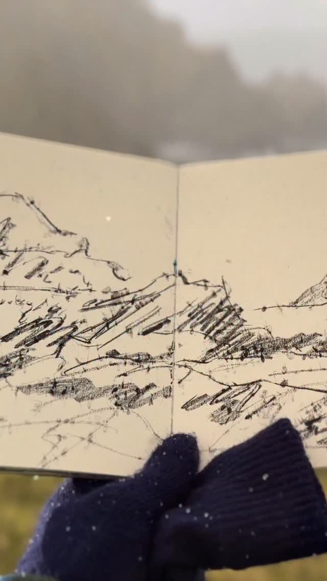 Sketching in a hailstorm at the most northerly headland of Unst in Hermaness nature reserve - the weather changed from blue clear winter skies to hail in just a moment 🌊
Had the best week exploring Shetland, being introduced to this incredible place by @nordicviola. I’ll be taking you with me to Shetland in an upcoming vlog on @youtube - stay tuned! ✨
For now, time to process and paint in response to this awe inspiring week.
Sketching with art Graf in a @pithsupply sketchbook ✏️
#theoutdoorsketchbookcollective