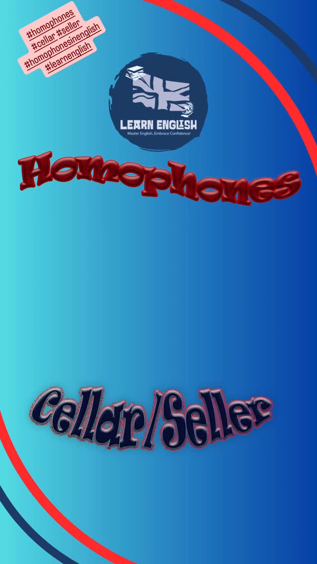 It’s time for some #homophones today’s words are #seller and #cellar Do you know what these words mean? #learnenglish #homophonesinenglish