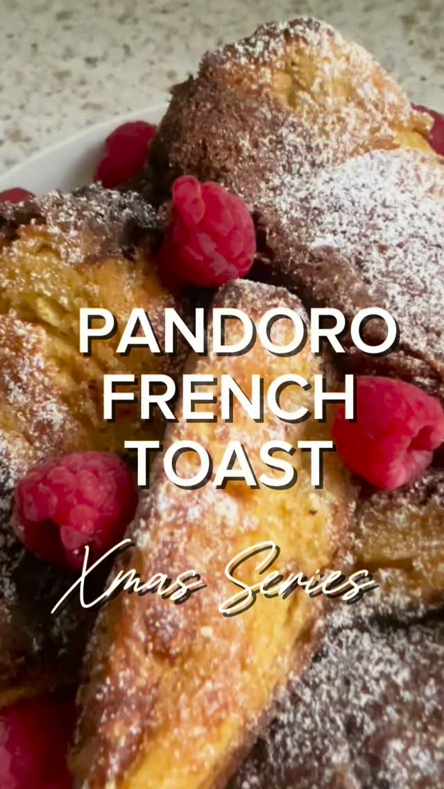 Welcome to my Xmas series!
First up we have a perfect and easy Christmas breakfast: Pandoro French toast!
Ingredients (Serves 2–3)
4–6 slices Pandoro (1–1.5 inch thick)
2 large eggs
100ml milk of choice
60 ml double cream
2 tbsp light brown sugar or maple syrup
1 tsp vanilla extract
½ tsp all spice (optional)
Pinch of salt
Butter for frying
Icing sugar for dusting
Optional toppings:
Mascarpone cream
Berries or cranberry compote
Maple syrup
Toasted nuts
Method
1.Slice the Pandoro:
2.Cut into slices. You can trim edges for cleaner plating.
3.Make the custard:
4.Whisk eggs, milk, sugar/maple, vanilla, cinnamon, and salt until smooth.
5.Dip each Pandoro slice briefly 1-2 seconds (it soaks faster than brioche, so don’t leave it too long)
6.Heat butter over medium heat. Cook each slice 2–3 minutes per side until deeply golden.
7.Stack or fan them out. Dust with icing sugar. Add toppings.