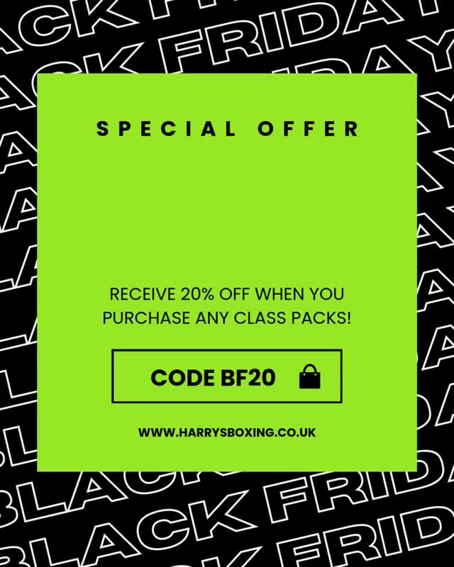 Black Friday Deal!! Head over to the TeamUp app and use the code BF20 to get 20% off our 5 or 10 class packs!
#boxing #berkhamstedboxing #gym #berkhamsted #harrysboxing #fit #berkhamstedfitness #berkhamstedlife #hyrox #blackfriday #deal