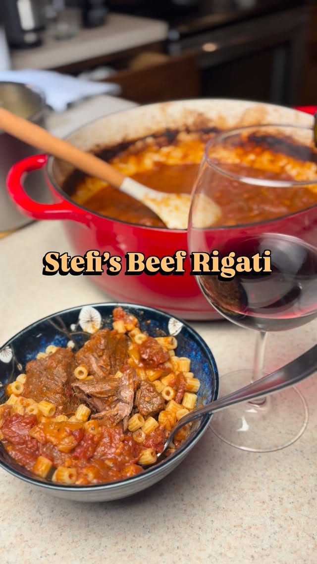 🍷 Season 3, Episode 7 — Stefi’s Beef Rigati (A Fancy Weekend Feast)
Welcome back, my loves! Today’s episode is a very special edition of one of my “fancy weekend meals” — the ones you pull out when you want to wow your people.
Because I truly believe everyone should have a few impressive, comforting dishes up their sleeve… the kind you cook low and slow, gather your friends and family around, and let the meal speak for itself.
This is my version of slow-braised beef chuck simmered in a rich tomato-wine sauce with herbs, pancetta, parmesan, and love.
A hug in a bowl. A centerpiece dish. A plate that feels expensive — but is surprisingly simple once you know the steps.
Let’s cook. 🍝✨
🥩 Ingredients
Beef & Aromatics:
• ~3 lbs beef chuck
• 0.5 lbs pancetta (~125g)
• 1 onion
• A few garlic cloves
• 170g small can tomato paste (6 oz)
• 1× 28 oz can crushed tomatoes
• ½ cup sundried tomatoes
Fats & Liquids:
• ½ stick unsalted butter
• Couple tablespoons olive oil
• 1 cup red wine
• ¾ - 1 cup beef stock
Herbs & Seasoning:
• Peppers + salts
• Sprigs of oregano, thyme, bay leaf, rosemary (bouquet garni)
• 1–2 inch piece parmesan rind
• ½ cup grated parmesan
Serve With:
• Cooked Orzo, pasta or rice
I will pin the execution steps in the comments! (Could not fit it all)
✨ Featured Favorites
🫒 Extra virgin olive oil: @olivedaofficial
🍲 Dutch Oven: @lodgecastiron
📌 Save this post for your next cozy dinner.
💬 Comment your favorite childhood comfort meal!
➡️ Follow for more upgraded bakes + homestyle meals.
♥️ Share with a friend who needs a little heritage on their plate.
#spreadsomedoughtoday #beefragu #comfortfood #heritagecooking