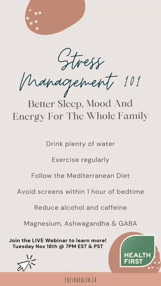 Are you feeling stressed out? Having trouble sleeping or focusing? This time of year can feel extra busy for EVERYONE in the family.
Join me for a free live webinar to learn which key foods, nutrients, and lifestyle tips can help calm and focus your mind & give you that better night’s sleep you’ve been dreaming of!
📆 Tuesday, November 18 at 7 PM ET or PT (two live events!) https://event.webinarjam.com/register/554/4ql54flg
Select your time zone!
#stress #sleep #insomnia #nutrition