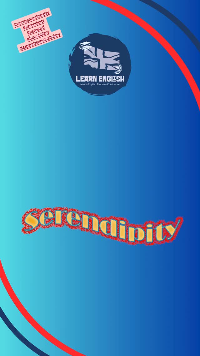Welcome to #wordsonwednesday today’s #newword is #serendipity Do you know how to use this word? Have you ever experienced serendipity? #learnenglish #englishclasses