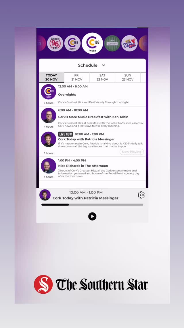 This morning I heard my voice over (not the AI one!) on the radio for the first time.
I’ve done corporate video voiceovers for years, but hearing it go out on the radio felt different.
Huge thanks to @southernstarirl for having me voice their Christmas magazine ad on @c103cork
If you’re in West Cork, pick up the paper today and grab your free Christmas in West Cork magazine - 136 pages of festivities from local businesses.