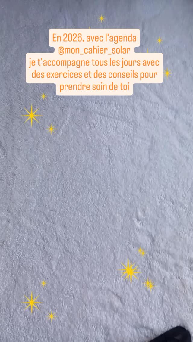 🌟 2026 arrive !!!
Je t'accompagne toute l'année avec des exercices et conseils pour prendre soin de toi.
Découvrez mon agenda Solar 2026, votre allié bien-être au quotidien 📖✨
@mon_cahier_solar
#Agenda2026 #BienEtre #DéveloppementPersonnel #Coaching #Objectifs2026 #Organisation #RoutineBienEtre #ConseilsCoach #PrendreSoinDeSoi #Productivité #Motivation #SelfCare #SolarEditions #NouvelleAnnée