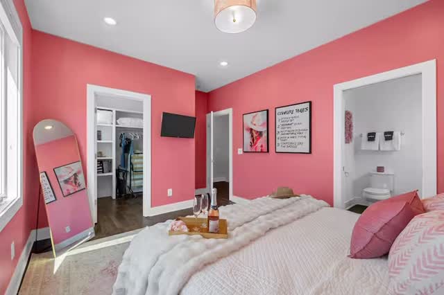 ✨ Stay wild. Sleep stylish. Think pink, Nashville style. #NashvilleAirbnb #AirbnbHost #NashvilleStay #MusicCity #SouthernCharm #AirbnbNashville #TravelNashville #BedroomGoals #StayInStyle #NashvilleVacation #AirbnbFinds #HostLife