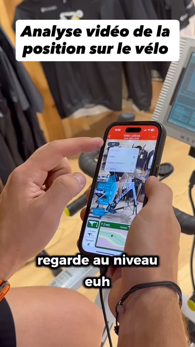 📱 Petit extrait où on regarde ensemble les angles enregistrés.
On voit déjà qu’on se dirige vers une position beaucoup plus juste 🚴♂️🔧