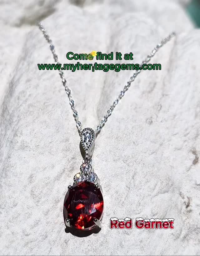 RED or GREEN sterling silver colored gems necklaces and more at www.myheritagegems.com #christmasgiftideas #sterlingsilver #necklace #gems #jewelry #rings #earrings #coloredgemstones