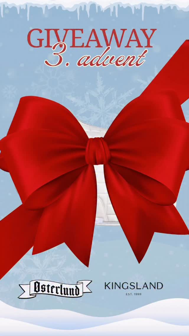 I anledning af den store tilslutning til næste sommers ridelejr her på Østerlund Ridelejr, udlodder vi i år en spændende adventskalender, med super lækre produkter, sponsoreret af @kingsland_equestrian, til 4 heldige vindere!!
I dag, 3. søndag i advent, har du mulighed for at vinde et lækkert underlag☃️😍
For at deltage:
1) Følg ➡️ @danmarks_sjoveste_ridelejr
2)➡️ Skriv om du ønsker PONY el. FULL / SPRING el. DRESSUR
3)➡️ Tag en eller flere som du også synes skal være med i konkurrencen🥰
Vinderen trækkes og offentligøres, d. 20. december. Deltag både på Facebook og Instagram for større chance.
Held og lykke! Husk at deltage i alle 4 advents giveaway🤩
(Denne giveaway er ikke sponsoreret, administreret eller tilknyttet Facebook/instagram.)