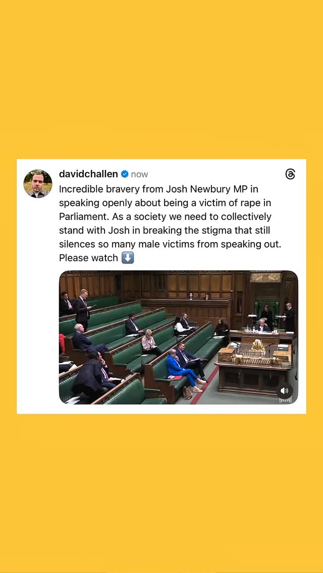 A reminder this past #InternationalMensDay that male victims and survivors exist and deserve to be seen and heard. Josh Newbury MP bravely speaking out helps break the stigma we all need to help dismantle. #IMD
