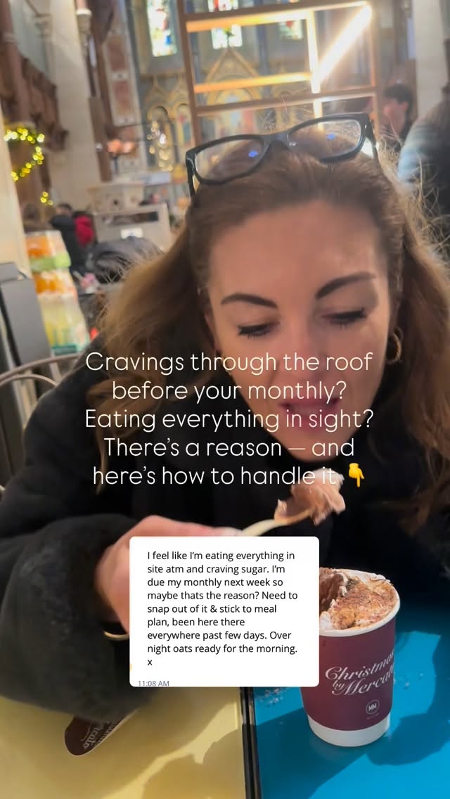 If you turn into a snack-seeking, chocolate-hunting mum right before your monthly… you’re not “failing.”
Your body is doing what it’s meant to do. ❤️
Here’s what’s actually happening 👇
1️⃣ Hormones drop — oestrogen and progesterone fall, which can tank your mood and make you reach for comfort food
2️⃣ Your body needs more energy — cravings can increase because your metabolism slightly rises before your period
3️⃣ You’re more tired — and when you’re tired, your body naturally wants quick energy (hello carbs + sugar)
But here’s how to feel in control ⬇️
✨ Eat proper meals (protein, carbs, veggies) so you’re not grazing all day. Use my recipes vis your membership or my recipe books for inspo 👀
✨ Drink! Hydration helps with cravings + mood
✨ Do gentle movement — walks, my stretch videos, my online short workouts 😉… they genuinely help regulate cravings
✨ Avoid the “I’ve ruined it” spiral — one day doesn’t derail anything
💕You’re not greedy. You’re not weak You’re a mum with a body that’s working hard for you 💁♀️
If you want support, structure and workouts that help you feel calmer, stronger and more in control each month…
My website membership or my Core Builder program is always here for you 💪✨
Search ‘Kate’s Kitchen’ for my recipe books on Amazon 🥘
Save this for next month 💛 and share it with another mum who needs this reminder!!!
#fitnessandfood #mumssupportingmums #workoutsformums #kateskitchen #yougotthismama