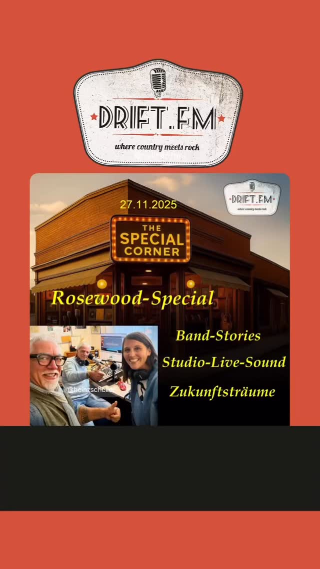 Wir waren zu Besuch im Radio DriftFM - Studio von Heinz Scheller und haben gemeinsam über Musik und das Leben philosophiert.
📻 Schaltet ein am DO 27.11. um 14 Uhr und/oder SA 29.11. um 10 Uhr
Danke für die Einladung @heinzscheller und @radiodriftfm
#lifeisgoodwithrosewood #swissmusic #musicfromswitzerland #americana #countrymusic #radiointerview #tunein