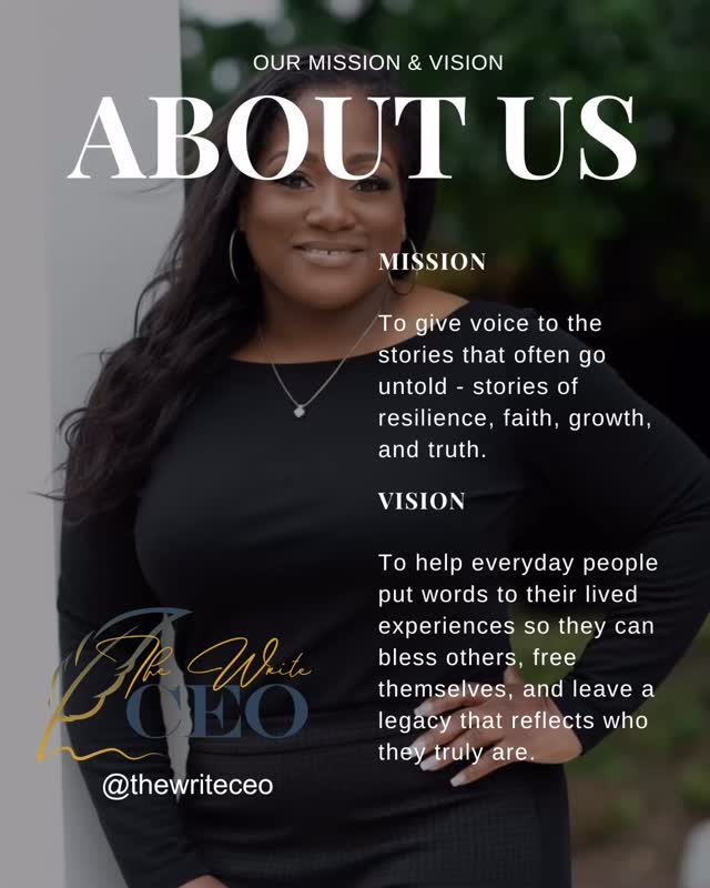 It’s time for another introduction to The Write CEO!
It’s been a while but trust and believe I’m still writing - more than ever, as a matter of fact!
Here are a few things I want you to know as you get to know more about me:
I believe powerful storytelling doesn’t belong only to the well-known; it belongs to every person who has walked through something and come out with wisdom, strength, and a testimony worth sharing.
As a ghostwriter, I write with compassion, discernment, and intention—honoring each client’s journey and transforming their story into a message that heals, inspires, and impacts generations.
Ready to tell your story? I’m ready to help.
Angela Bates
Ghostwriter & Founder, The Write CEO
www.thewriteceo.com