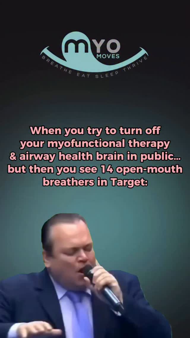 I am always trying not to remind strangers everywhere I go about where their tongue should live… but honestly? Old habits die hard. 👅
Once you see airway issues, you can’t unsee them! Remember the tongue does have a home: roof of the mouth, lips closed, breathing through the nose!
PS: Tongue-on-palate = better breathing, posture, and facial development. 😉