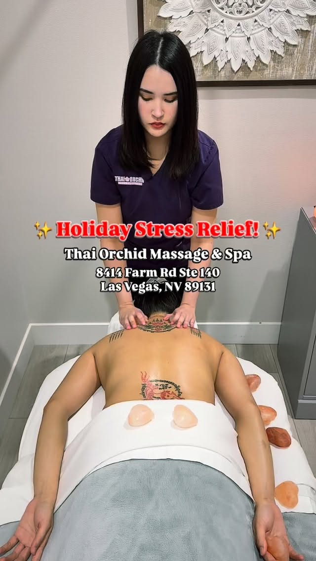 ✨ Holiday Stress Relief! ✨
Holidays get you feeling stressed out? 🎁🎄 We got the cure for you at Thai Orchid Massage & Spa in Centennial Hills, Las Vegas!
Escape the chaos and melt away tension and stress with our massage therapists.
✨ Take your stress relief to the next level! ✨
Consider adding Himalayan Salt Stones to your massage. The benefits include:
💆🏻♀️ Deep Relaxation: The gentle heat and mineral properties soothe muscles and promote deep rest.
💆🏻♀️ Mineral Replenishment: Essential minerals like magnesium and potassium are naturally absorbed through the skin.
💆🏻♀️ Gentle Exfoliation: The stones naturally exfoliate, leaving your skin feeling smooth and refreshed.
💆🏻♀️ Positive Energy: Salt stones are believed to promote a sense of well-being and balance negative ions.
Book your escape today and leave the holiday hassle behind!
BOOK TODAY ✨
(725) 259-6295
www.ThaiOrchidMassageSpa.com
💫 Walk-Ins & Appointments Welcome
📍 8414 Farm Road Suite 140
Las Vegas, NV 89131
🌸🌸🌸🌸🌸🌸🌸🌸🌸🌸
#stressrelief #stressrelieftips #seasonaldepression #stressmanagement #holidaystress #vegasweather #vegasproblems #vegaslife #vegasliving #lasvegaslocals #northlasvegas #himalayansalt #hotstonemassage #hotoilmassage #fullbodymassage #bodymassage #asmrrelax #holidayseason #vegaschristmas #enchantlasvegas #downtownsummerlin #centennialhillsnv #summerlinlv #lasvegasspa #vegas #f1lasvegas #vegasweekend #vegashiddengem #selfcaretips #selfcaregoals