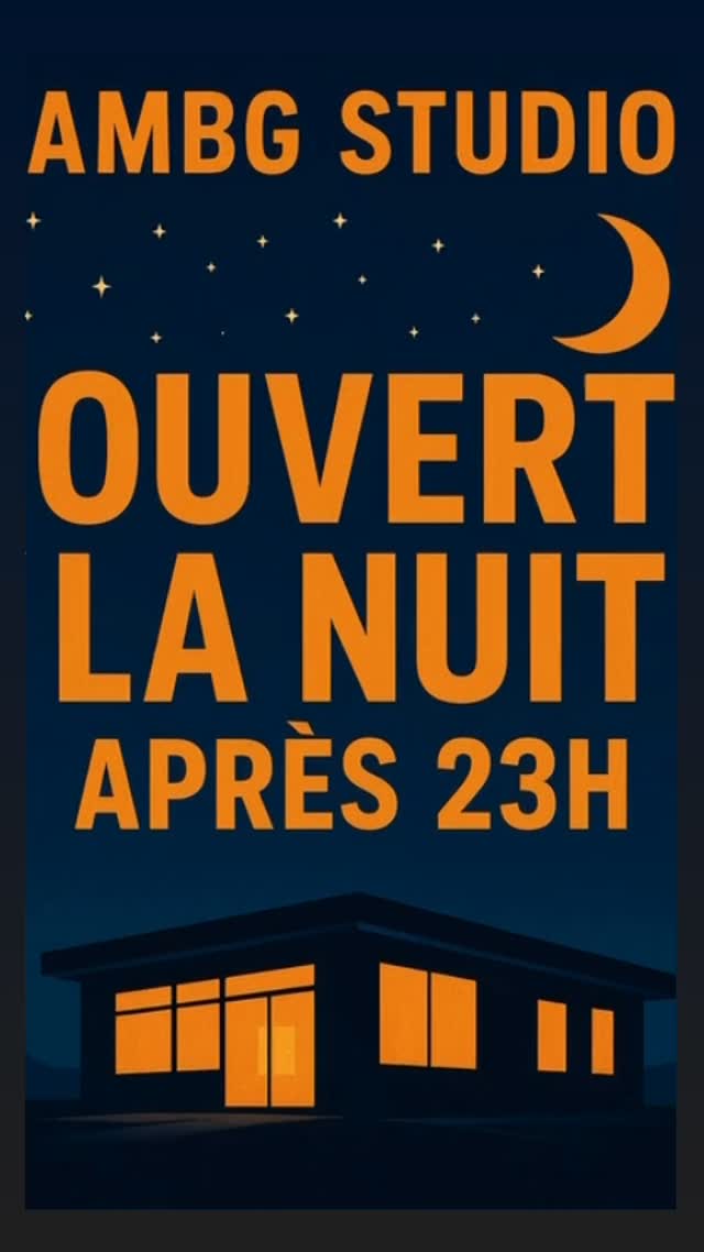 🔥 NOUVEAU À MARSEILLE : AMBG STUDIO OUVERT LA NUIT ! 🌙🎛️
Tu veux enregistrer quand tout dort ? Quand l’inspi te frappe à 2h du mat ?
AMBG Studio ouvre désormais après 23h… et ça va changer ton grind. 🚀
🎤 Sessions de 3h minimum
📅 Réservation obligatoire (pas de last minute !)
🌃 Ambiance nocturne, vibes focus, qualité AMBG garantie.
Les vrais savent :
➡️ La nuit, c’est là que sortent les meilleurs couplets.
➡️ La nuit, c’est là que tu peux vraiment t’isoler et level-up ton art.
📲 Book ta session maintenant avant que tout soit full.
La nuit appartient aux artistes… et AMBG Studio leur ouvre les portes. 🌙🔥
#AMBGStudio #StudioMarseille #OuvertLaNuit #RapMarseille #SessionNocturne #EnregistrementRap #TopStudio #MarseilleByNight #AMBGFamily