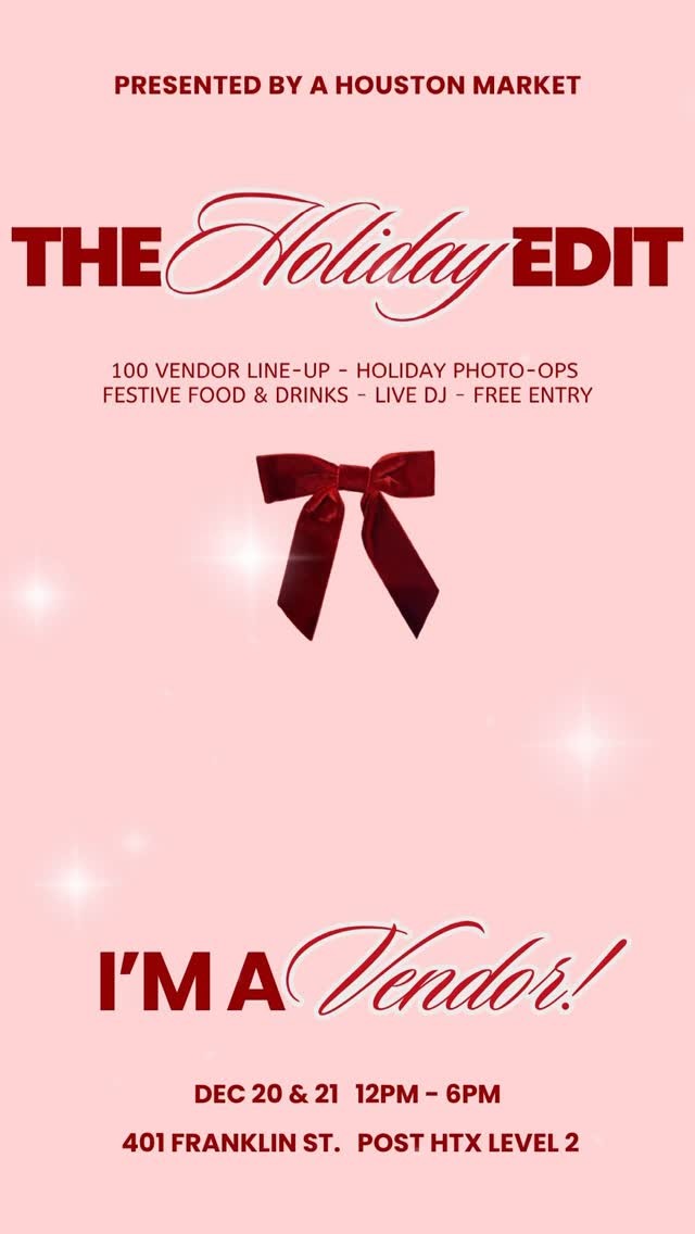 SUPER EXCITED TO JOIN @ahoustonmarket 🎅🏼 on this amazing 2-day holiday event! 💫
Saturday Dec 20th and Sunday Dec 21st at @posthtx
Mark your calendars because you don’t want to miss this one!
Harpy’s will be there as part of a 100 vendor lineup.
There will be tons to do your last minute Christmas shopping with, holiday photo-ops, food, coffee, warm drinks and festive treats. 🎄🛍️☕️🍭🍪
Bring your family and best friends and follow A Houston Market for more information and events!! 💖 See you there! 🎁
#holiday #christmas #thingstodoinhouston #shopsmallbusiness #market