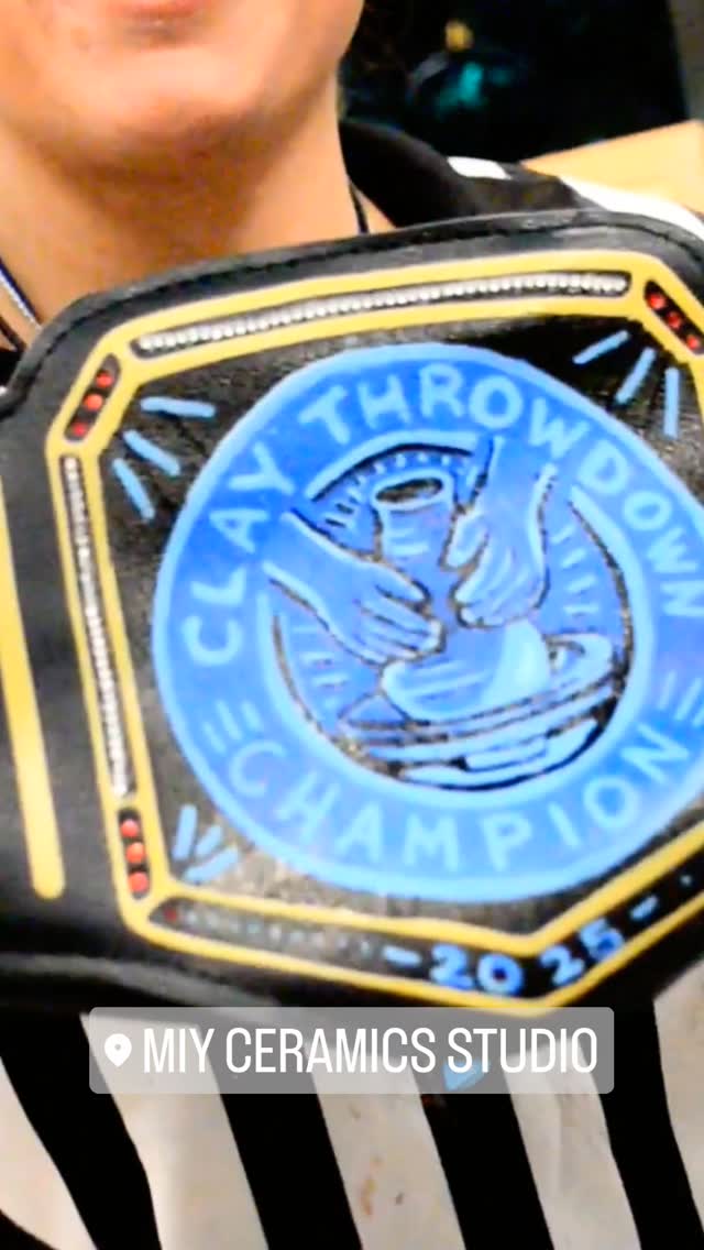 ✨ Thank you, MIY Fam! ✨
Our Great Clay Throwdown this past Saturday, November 22nd, 2025, was an absolute blast — and it’s all thanks to YOU! 👐🌀
Every participant came ready to throw down (literally 😅), cheer each other on, and make this a true community-building event. The energy, the laughter, the friendly chaos… it was everything we hoped for and more.
🥇 First Place: Maria Brito Esteller
🏆 Maria took home the Throwdown Champion Belt, and 25 lbs of her chosen clay!
🥈 Second Place: Stephanie Garcia
💙 Stephanie also won 25 lbs of her chosen clay for her amazing performance.
Many of our participants got to keep one of their creations, and we’re so excited to see the final results in the coming weeks, from wheel-thrown forms to hand-built details, attachments, and handles. We can’t wait to see these pieces come to life through glaze, and firing!
A huge shout-out to the MIY team members who organized the event and kept the fun going all day.
Especially Denise Mendez, MIY owner, leader, referee, and emcee for the night, who enjoyed throwing that yellow flag just a little too much! 😂💛
We’re already looking forward to next year’s competition, bigger, bolder, and even muddier. 😉
Thank you all for being part of such an amazing community. 💙
#ClayThrowdown #MIYCeramics #CommunityEvent #PotteryLife #ClayCrew #ThankYouEveryone #StudioLife