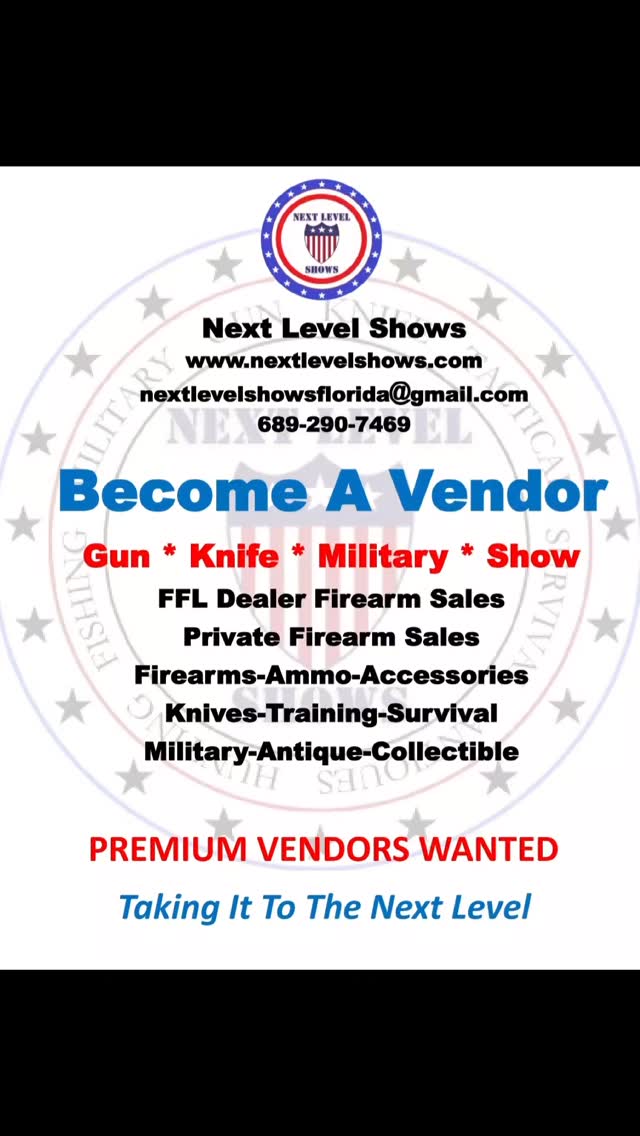 Join the Next Level Shows Family. Become a PREMIUM VENDOR.