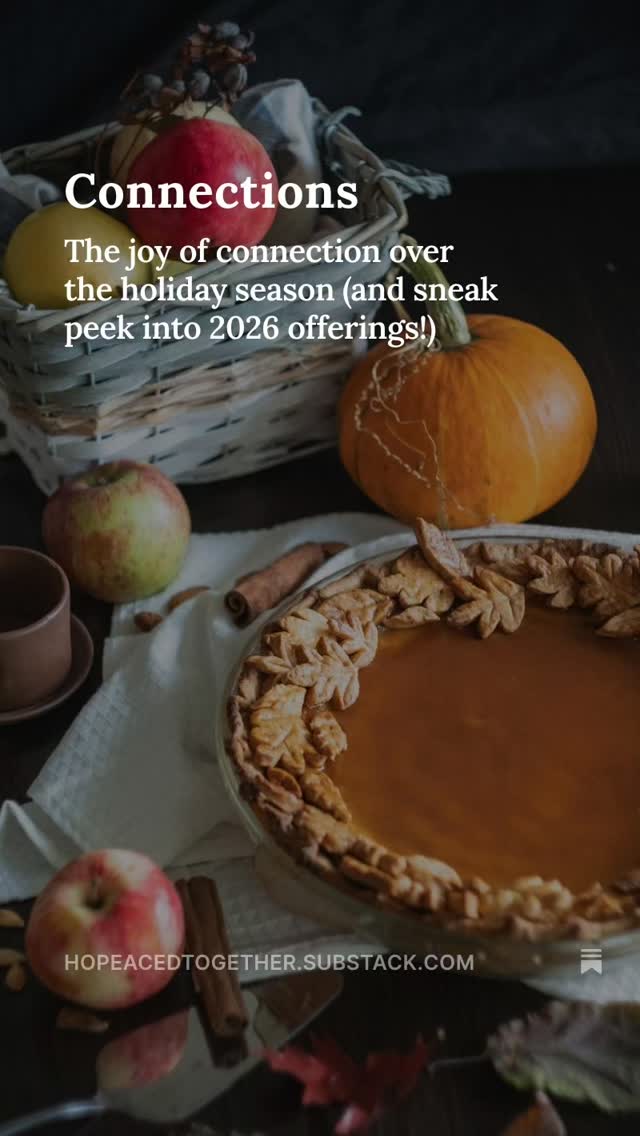 "The magic of the holiday season invites us to nurture our relationships with those we hold dear. Whether gathering around the warm glow of a fireplace with family, sharing laughs with friends, or participating in community events, these moments remind us of the joy of connection."
This article was well worth the wait today, as it includes all of my offerings for 2026. I look forward to connecting with you on Substack!
#mentalhealth #connection #relationship
