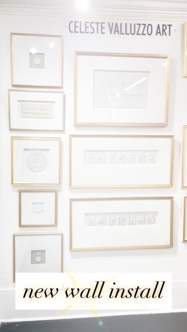 Local artist @celestevalluzzodesigns has expanded into a larger wall to showcase her beautifully framed intaglio selection! Stop by and see this stunning collection for yourself today from 12-5pm!