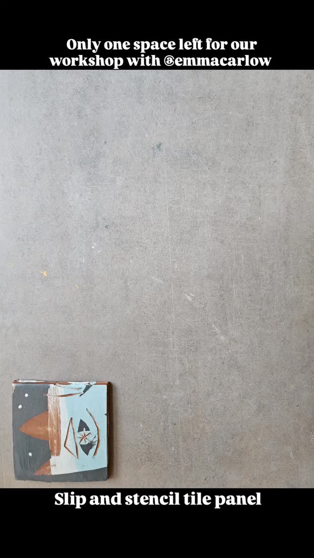 Join Emma for this lovely weekend workshop making tile panel composed of 15 120mm square tiles
We'll be using slip with stencils building up layers of colour before adding details with slip trailers and sgraffito
Saturday 31 January and Sunday 1 February
Only one space left!
Book online