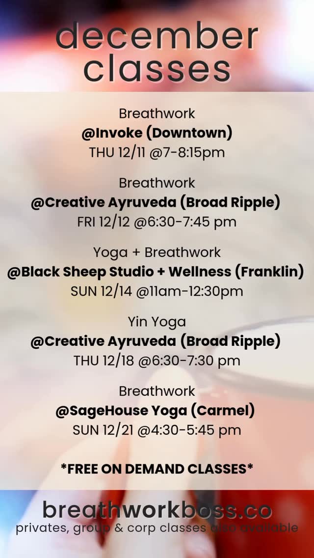 Wow - it’s December…
Whatever 2025 was for you, I hope you’re able to appreciate the evolution… the growth… the opportunities.
Come breathe with me as we reflect on what was in prep for whatever is next. 🤞🏽
You got this! And I got you. 😘
#breathwork #breathe #justbreathe #lifeisajourney #healing