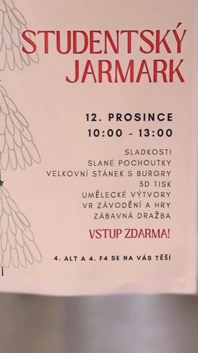 ITGáci! Zveme vás na studentský jarmark 🎄🎅
👉 12. 12. v aule
#itg #gymnazium #jarmark #studenti #pozvanka
