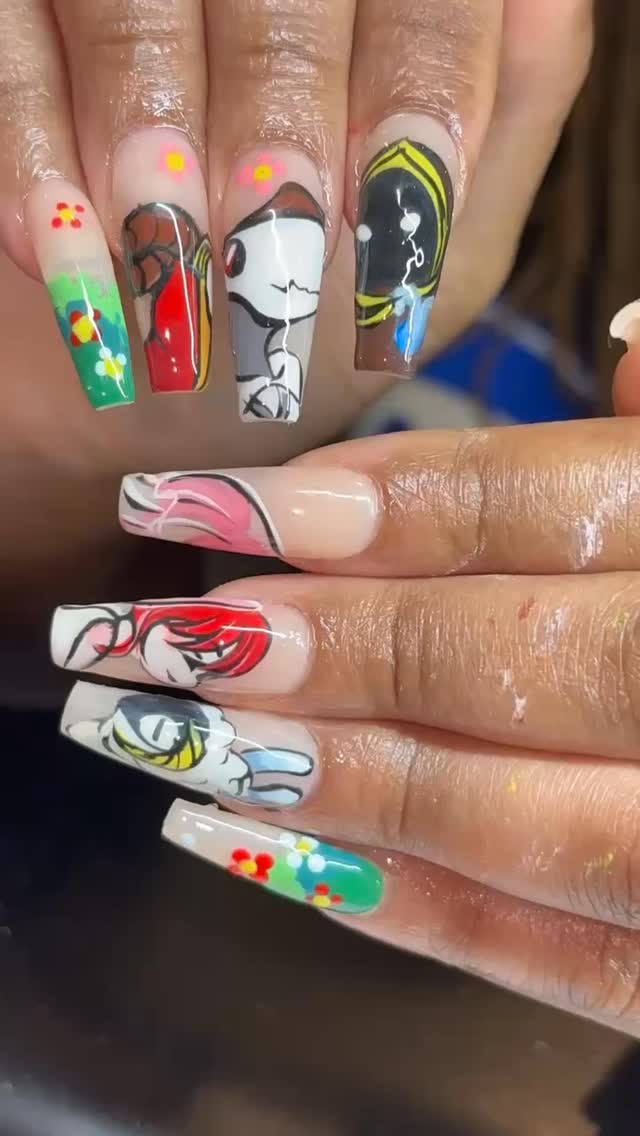 Cartoon nails >>> anything else right now
Tag someone who would wear these 🎨💅🏽
#PhillyNails #CartoonNails #CharacterNails #HandPaintedNails #BrownSugarNailSpa