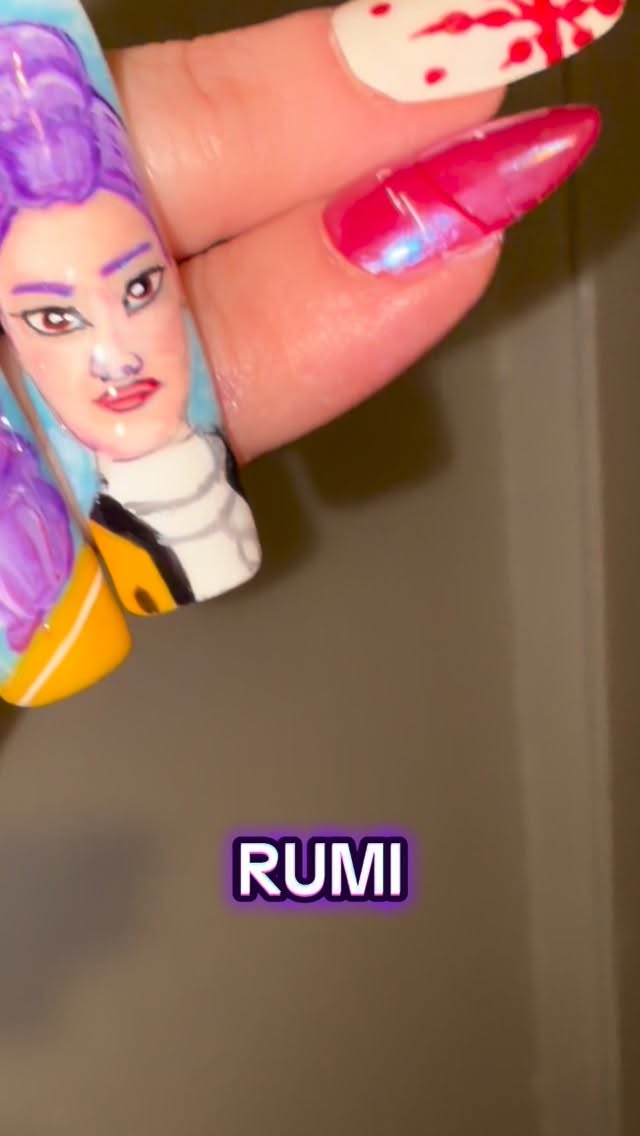 The first part of the Kop Demon Hunters set is looking amazing 🤩 can’t wait to finish this set and it will be available in our online store at
www.nailartbyvicky.com
#kpopdemonhunters #nailart #nailartist #rumi #pressonnails #nails #handpaintednails #nails #nailsnailsnails #nailsart