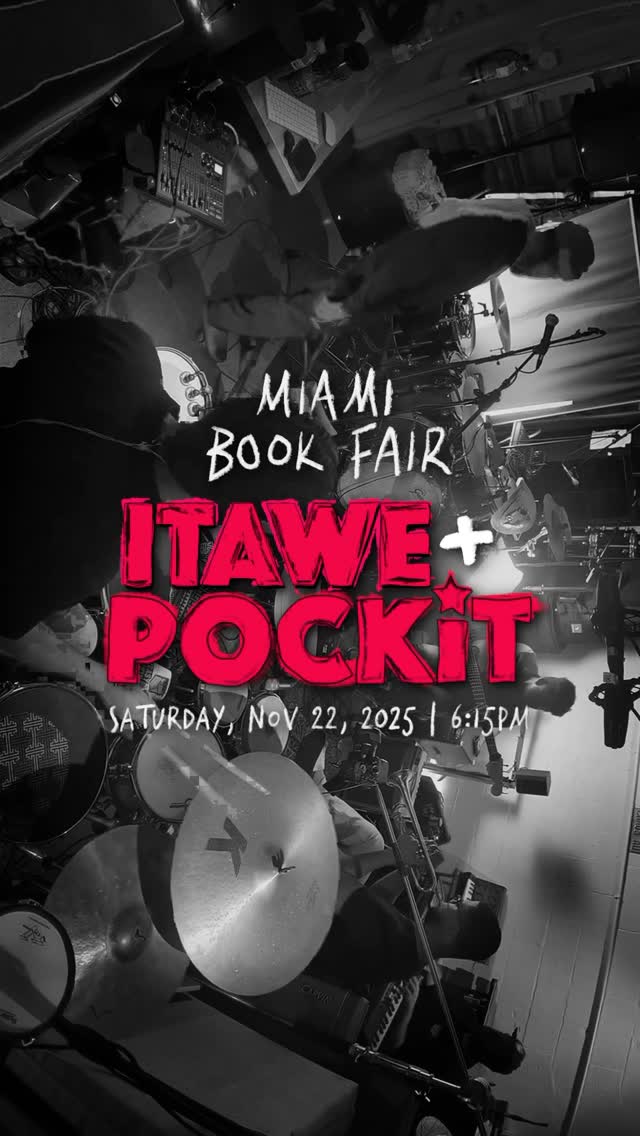 MaĂąana! @mritawe + @pockitfunk live at the @miamibookfair âOff the Shelfâ. Our set starts at 6:15pm. We hope to see your beautiful faces đ¤Š
@andrewamengor as our special guest on trumpet đş đś
#ITAWE #POCKiTFUNK #MiamiLiveMusic #MiamiBookFair #LiveMusic