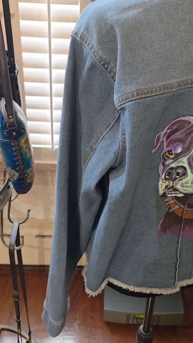 Locally Hand-painted jean jackets. Hand-painted for your heart's delight!