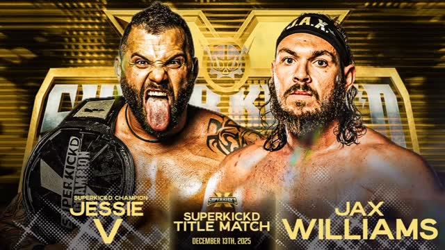 Superkickd 10 is going to kick off with a Title belt match @clutchjessiev and @thejaxwilliams renew their rivalry. December 13th from the Superkickd Studio!
