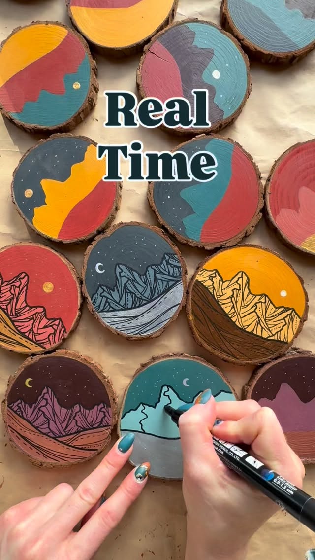 There’s Real Time then there’s Reel Time. Which do you prefer?
This Tetons Ornament Collection just dropped on my website, go check it out!
#handpaintedornaments #madeinidaho #idahomade #woodsliceornament