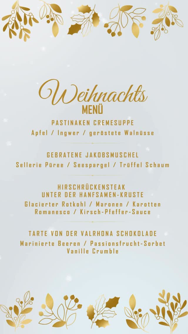 — Restplätze Vorhanden —
Die besinnlichste Zeit des Jahres mit der Familie oder den Freunden feiern und dabei eine saubere Küche behalten? Kein Problem.
Am ersten und zweiten Weihnachtstag haben wir für a la carte und unser Weihnachtsmenü geöffnet.
3 Gänge für 62,90 Euro
4 Gange für 73,50 Euro
#weihnachten #Bremerhaven #genuss