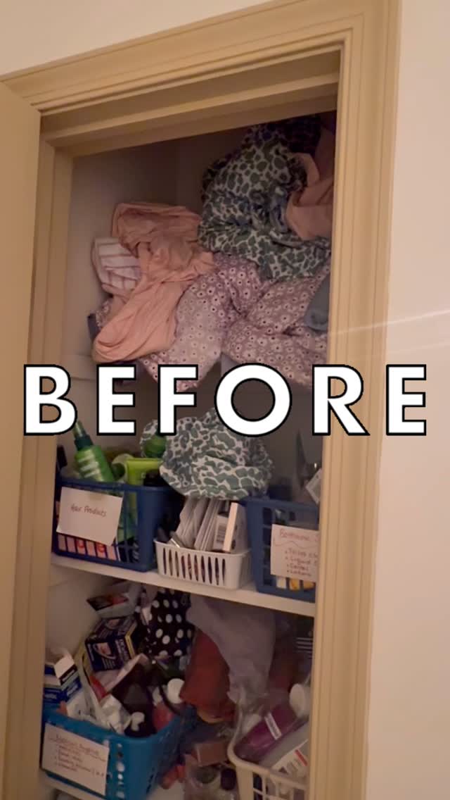 Before ➡️ After ✨
This bathroom linen closet got a simple refresh focused on function, clarity, and easy access.
Clear bins and clean Cricut labels make everything visible and simple to grab.
Small changes, big difference in everyday flow. 🤍#easeandorderllc #professionalorganizer