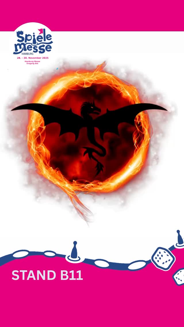 „Taucht ein in die Welt der Drachen! 🐉✨ Besucht uns am Stand B11 bei der Spielemesse Hamburg und erlebt die epischen Abenteuer der Dragon Legion hautnah. Türen öffnen sich zu neuen Welten - seid dabei!“
