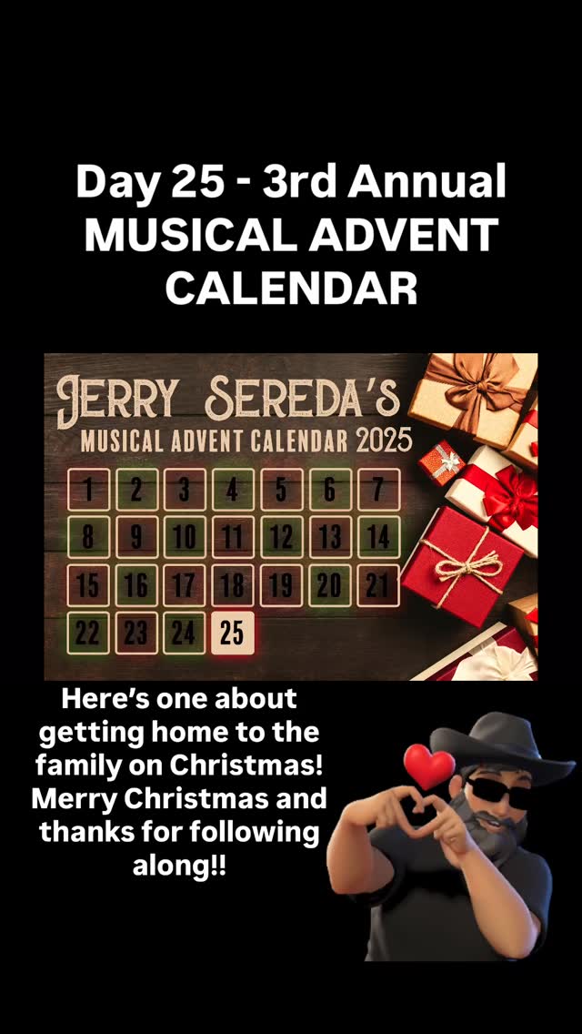 Day 25 - Reindeer Delivery. Chi-Miigwech, thank you, and merci for following along with the musical advent calendar 2025! 25 Original songs that are FREE to download on the website!
I wish you and your family a very merry Christmas and all the best in 2026!
See yah soon :) www.jerrysereda.com ❤️🤠#indigenousmusic #countrymusic #jerrysereda #manitobamusic #canadiancountry
