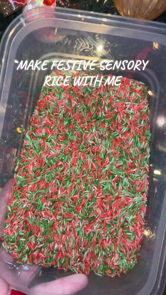 🎄✨ Make festive sensory rice with me!
One of my favourite Christmas activities because it’s so easy, so cheap, and the kids think it’s actual magic. All you need is:
✔️ Plain rice
✔️ A tiny drop of food colouring
✔️ A little splash of a festive scent (peppermint, vanilla, cinnamon… whatever you love!)
Give it a shake in a tub or bag and watch it transform instantly.
My top tip: only use a tiny bit of both the colouring and the scent — it dries much quicker and you don’t get that sticky clumpy rice situation. 🙈
Once it’s dry, it’s perfect for tuff trays, scooping, pouring, sensory bins and all the Christmas play! 🎅🏼🎁✨
#sensoryplayideas #christmasplayideas #outsidethelineslearning #autismclassroom #earlyyearsideas