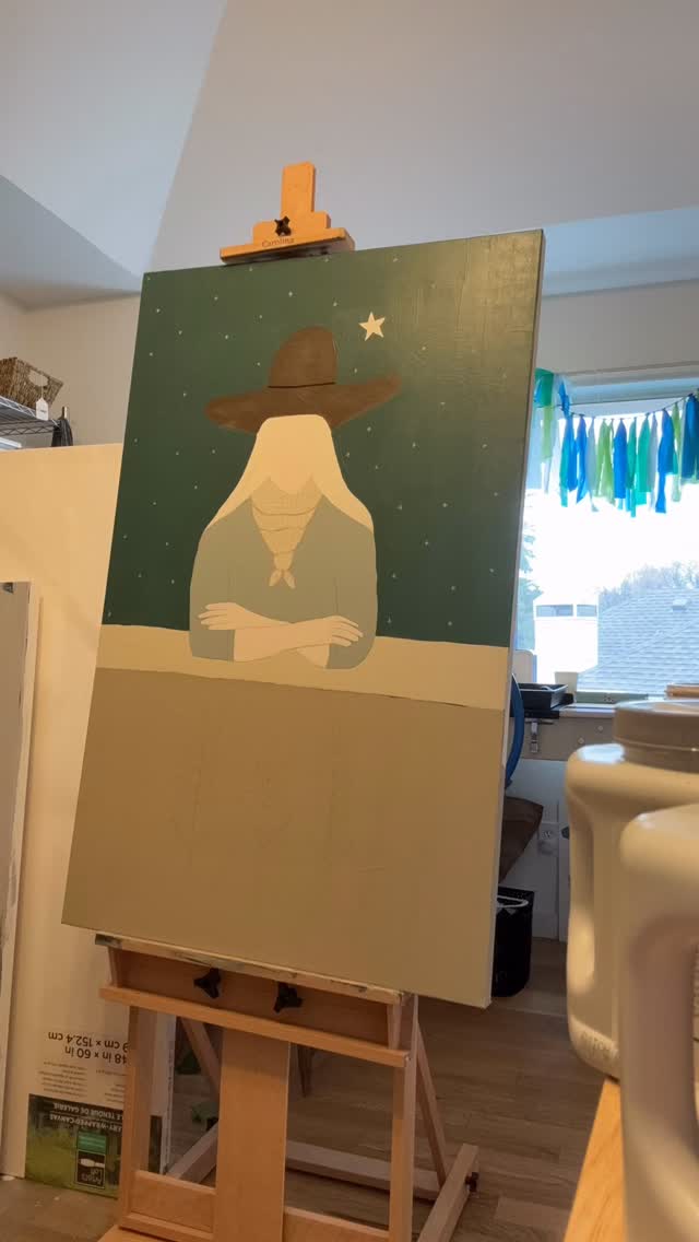 The absence is intentional. She's quiet.
#texaspainter #art #texasartist #artforsale #folkart