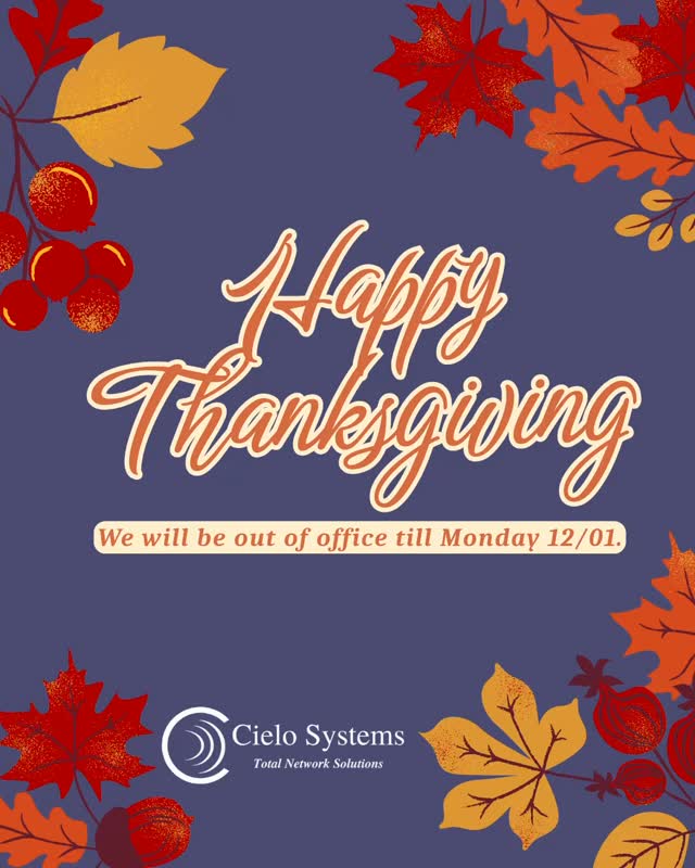 Wishing everyone a great holiday!
We will return to the office on Monday 12/01. Happy Thanksgiving 🦃!