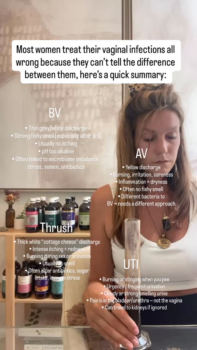 Most women are told “it’s just thrush”…
when it’s actually something else entirely 🚩
BV, thrush, UTIs and AV all feel similar
but they come from very different root causes.
If you keep treating the wrong thing,
the symptoms keep coming back 🔁
This is why I never guess.
We look at your vaginal microbiome, hormones, gut, stress load and nervous system because vaginal health is never just local.
✨ Recurrent symptoms aren’t normal
✨ Burning doesn’t always mean thrush
✨ Antibiotics aren’t always the answer
👉 Comment HEAL if you want help working out what’s actually going on and how to stop the cycle, gently, properly, and for good.
#MelbourneNaturopath #GutHealthMelbourne #HormoneBalance #HolisticHealing #NaturopathyForWomen #VaginalHealth #WomensHealth #BalanceYourHormones